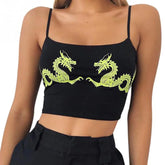 Dragon Sleeveless Crop-Top